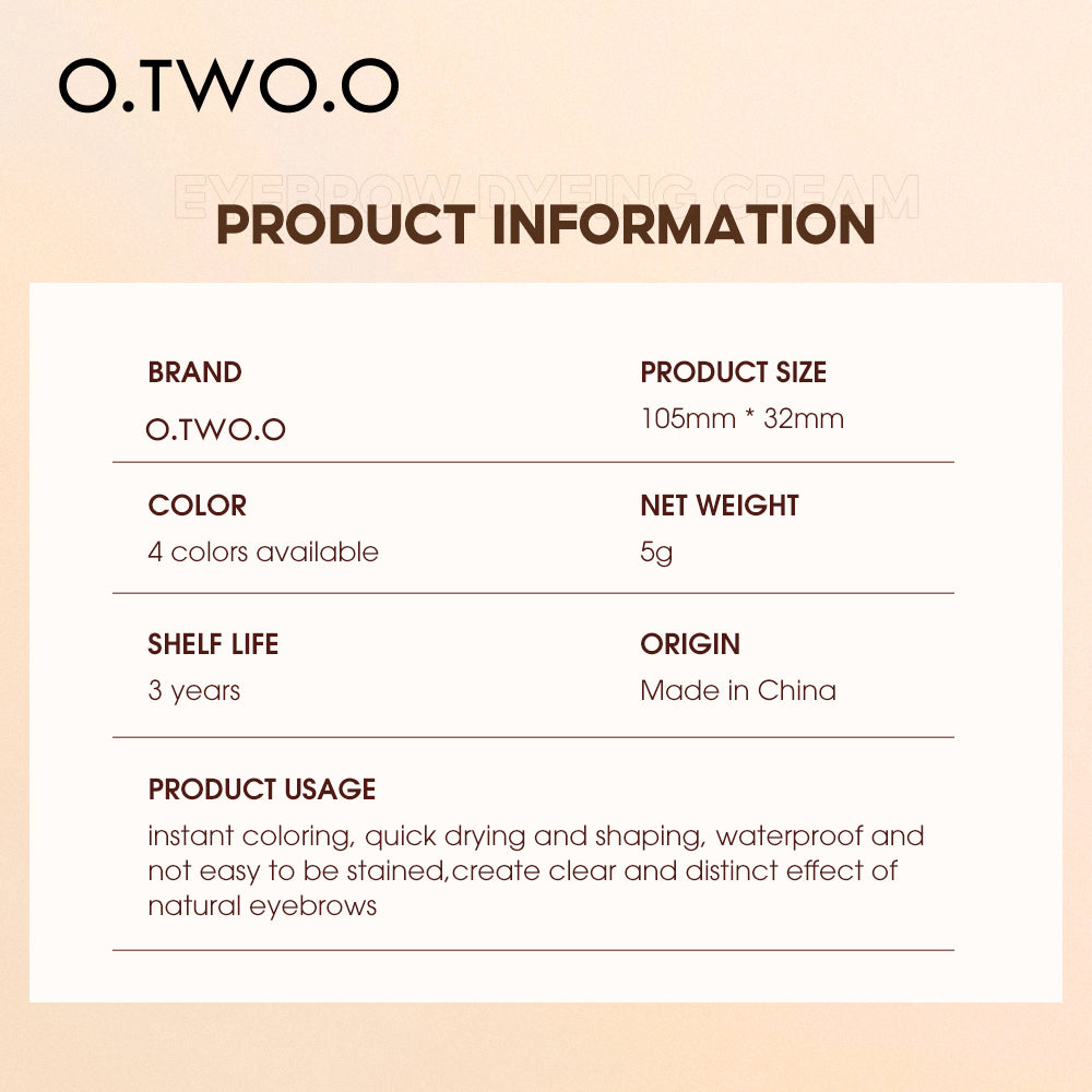 O.TWO.O DYEING EYEBROW CREAM
