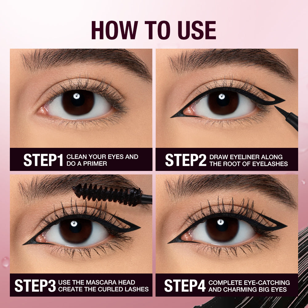 O.TWO.O 2 IN 1 CHARMING EYE EYELINER MASCARA